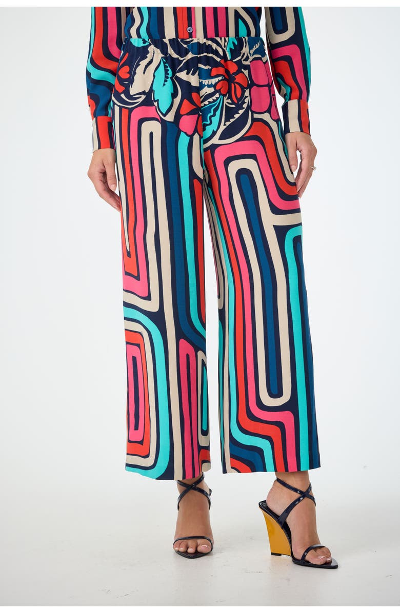 Trina Turk Cubism Printed Cropped Drapey Pant, Main, color, Multi