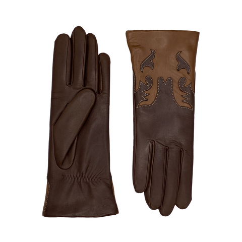 Trissy Boot Patterned Alpaca Lined Lambskin Gloves