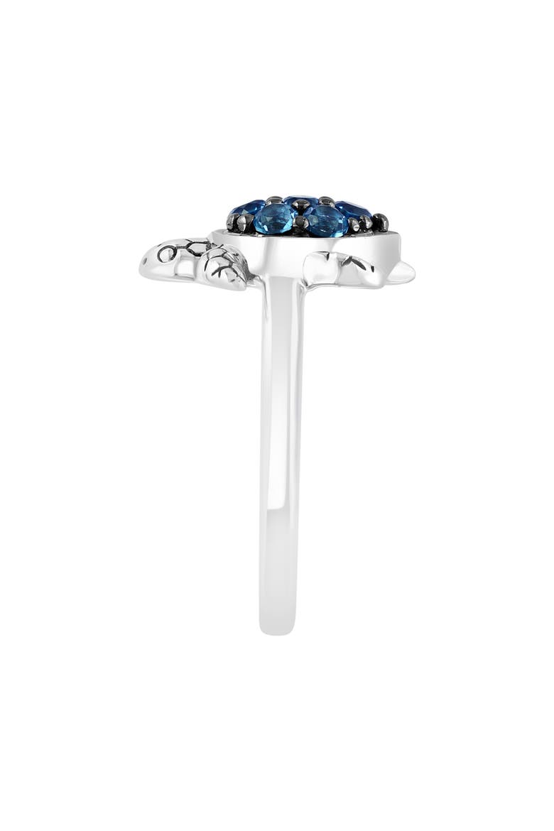 Sterling Silver London Blue Topaz Turtle Ring, Alternate, color, BLUE