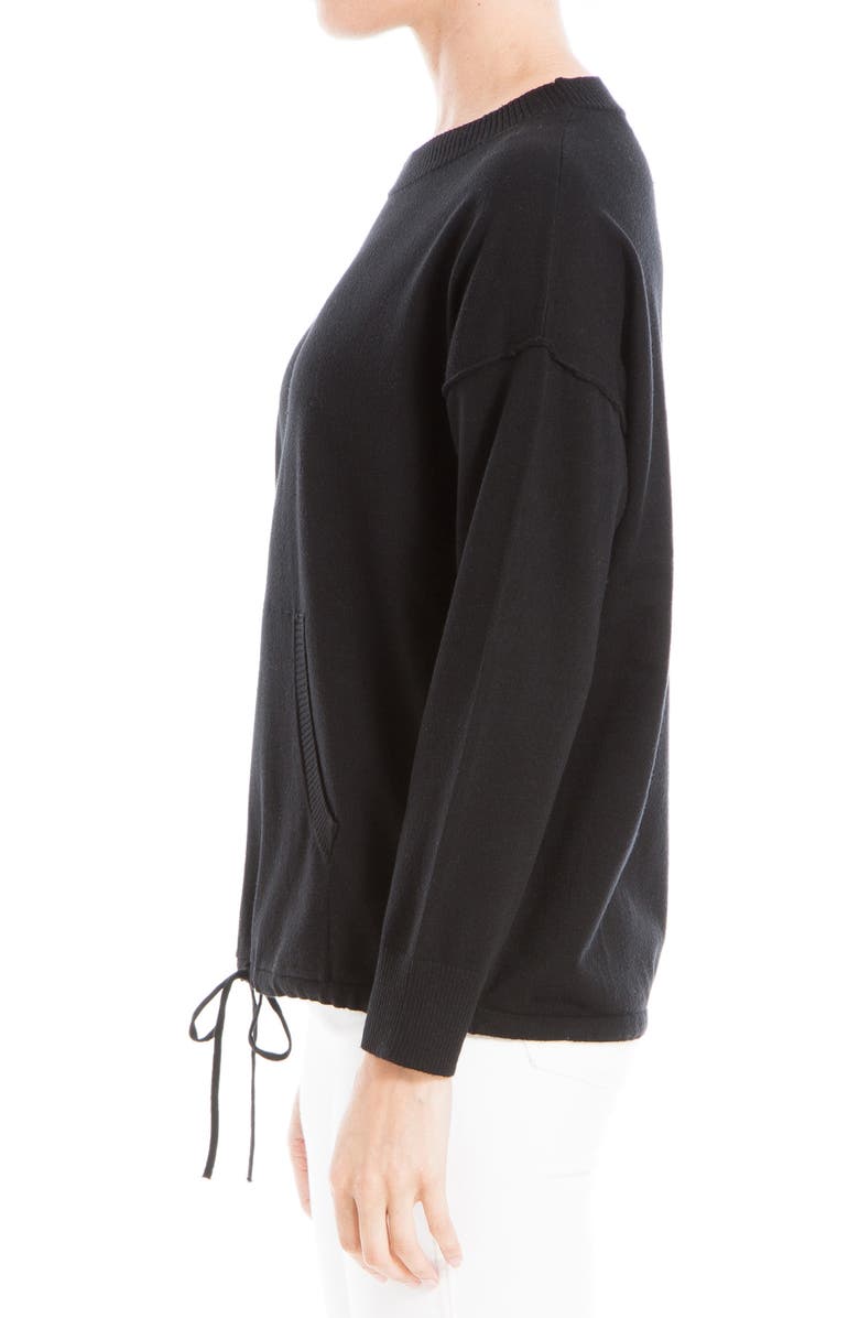 MAX STUDIO Drawstring Hem Pullover Sweater, Alternate, color, Black