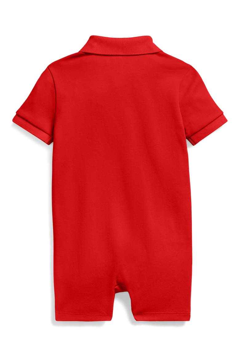 Cotton Polo Romper, Alternate, color, RED
