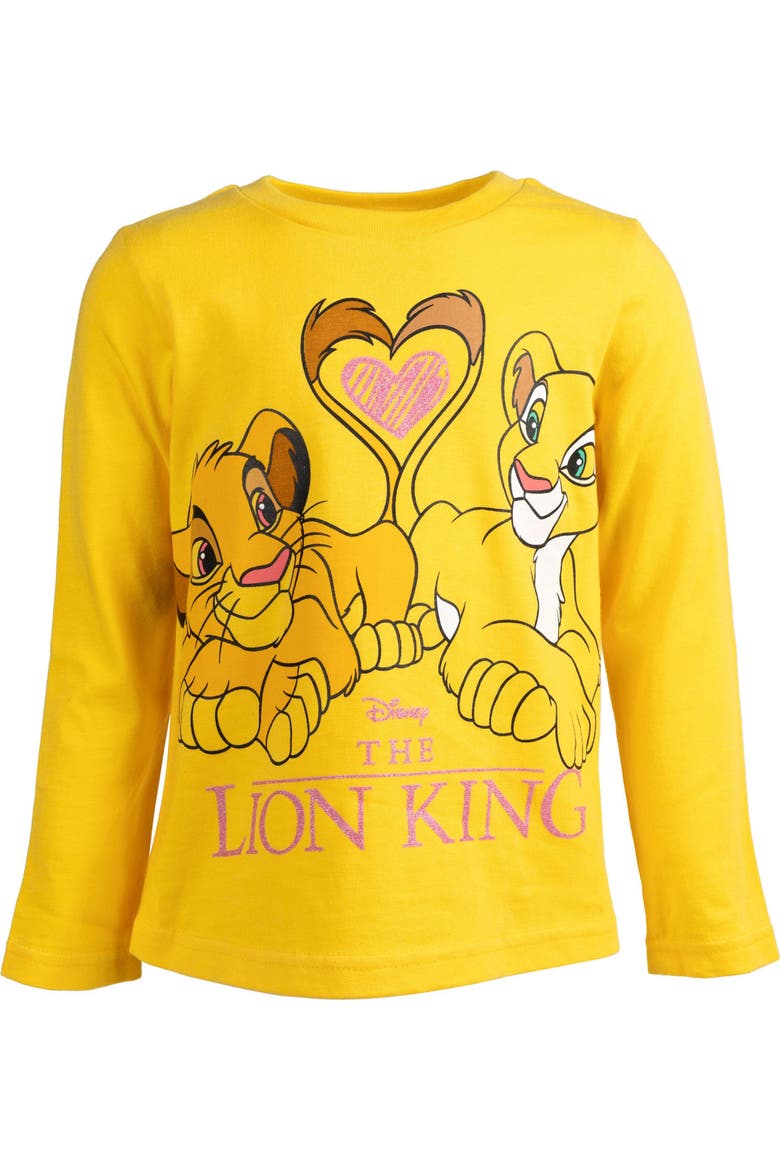Lion King 2-Piece Long Sleeve T-Shirt Set, Alternate, color, Yellow Coral Simba