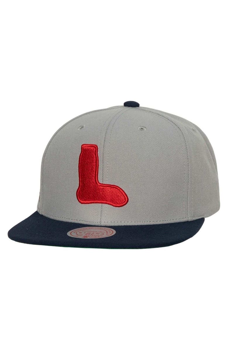 Mitchell & Ness Men's Mitchell & Ness Gray Boston Red Sox Cooperstown Collection Snapback Hat, Main, color, Gray
