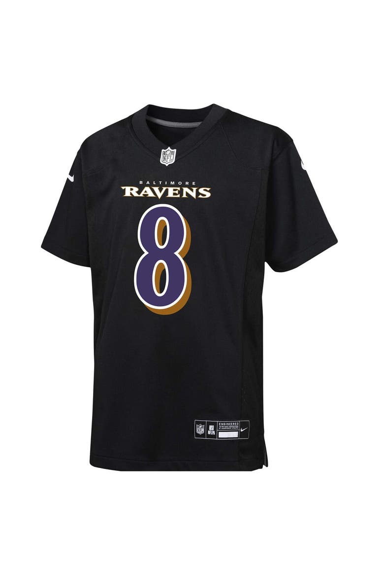 Youth Nike Lamar Jackson Black Baltimore Ravens Fashion Game Jersey, Alternate, color, Black