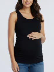 MOTHERHOOD MATERNITY Scoop Neck Side-Ruched Maternity Tank Top