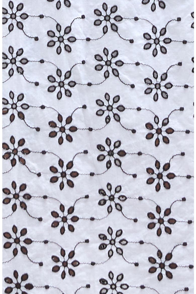 Erin Embroidered Eyelet Cotton Midi Dress, Alternate, color, WHITE