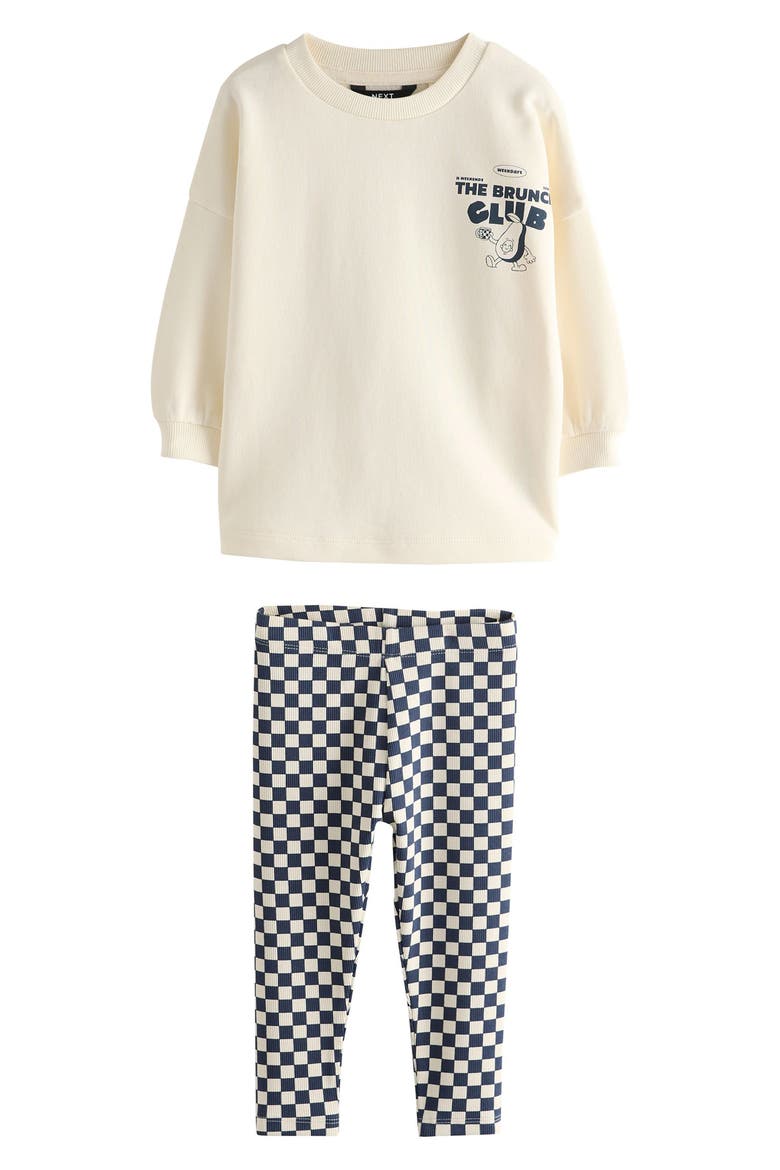 4-Pack Brunch Club Graphic Tees & Leggings Set, Alternate, color, BLUE