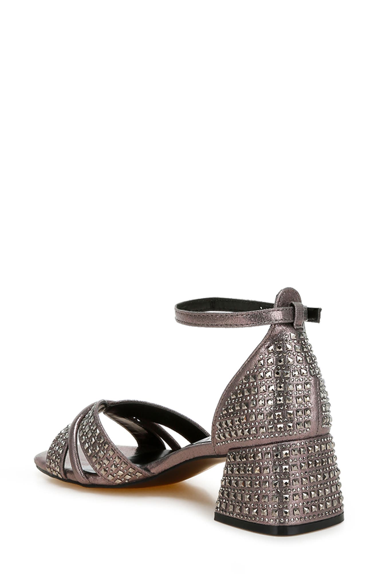 Babylon Embellished Block Heel Sandal, Alternate, color, PEWTER