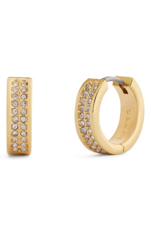 Pavé Huggie Hoop Earrings