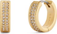 COACH Pavé Huggie Hoop Earrings