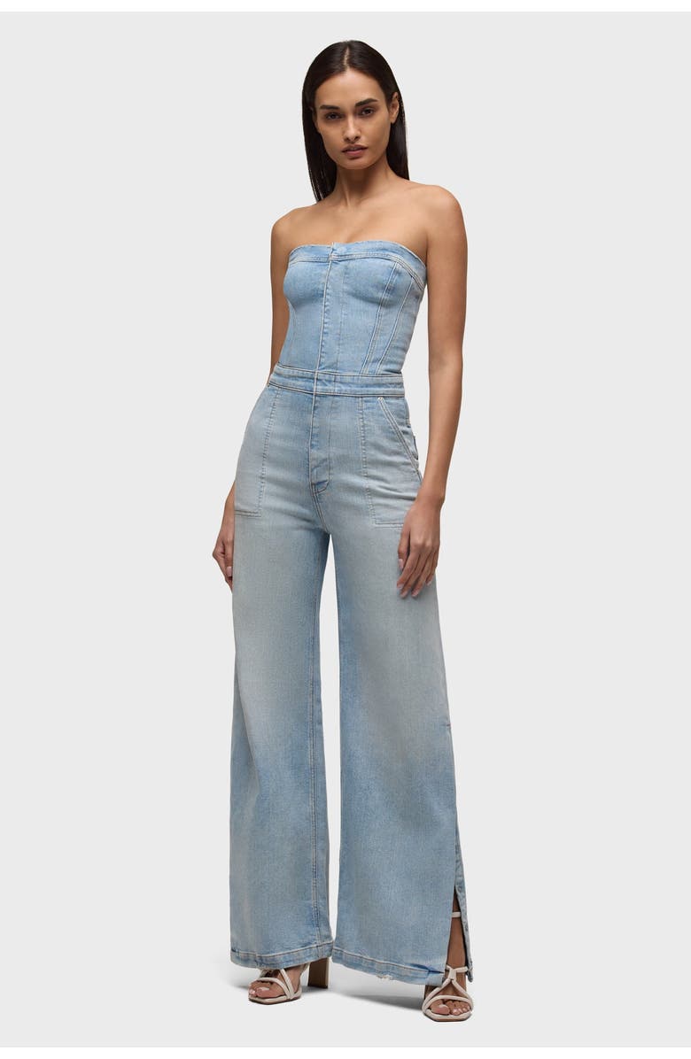 Hudson Jeans Strapless Wide Leg Jumpsuit, Main, color, Tough