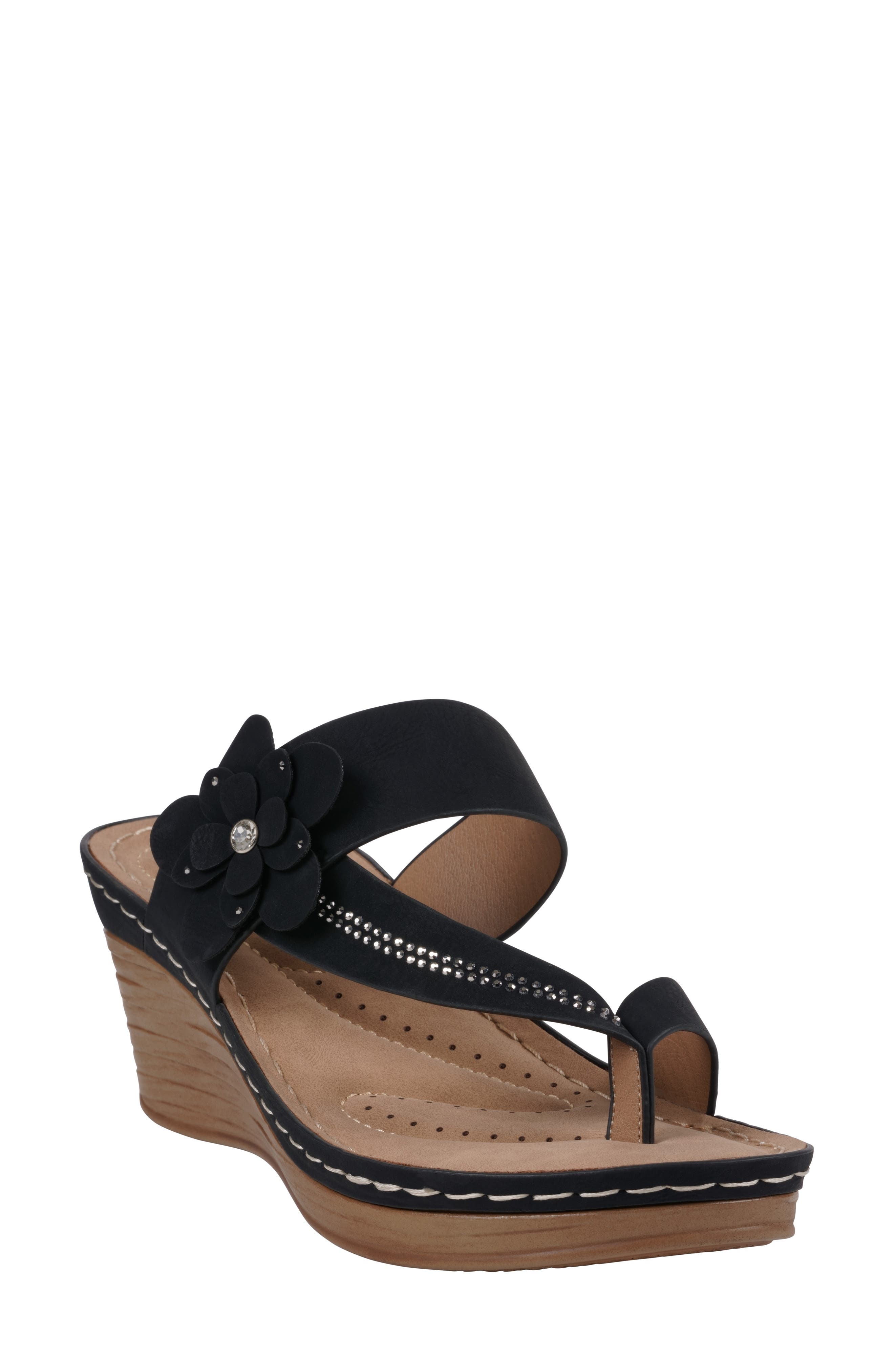 GC SHOES Taryn Flower Wedge Sandal, Main, color, 