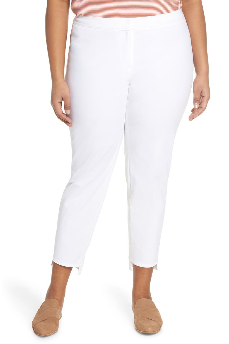 Manhattan Fundamental Step Hem Slim Pants, Main, color, WHITE