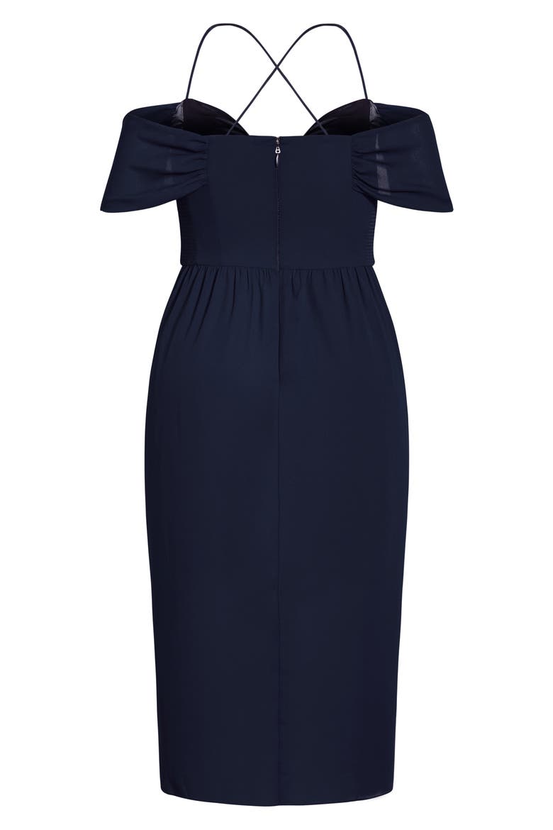 Entwine Cold Shoulder Dress, Alternate, color, NAVY