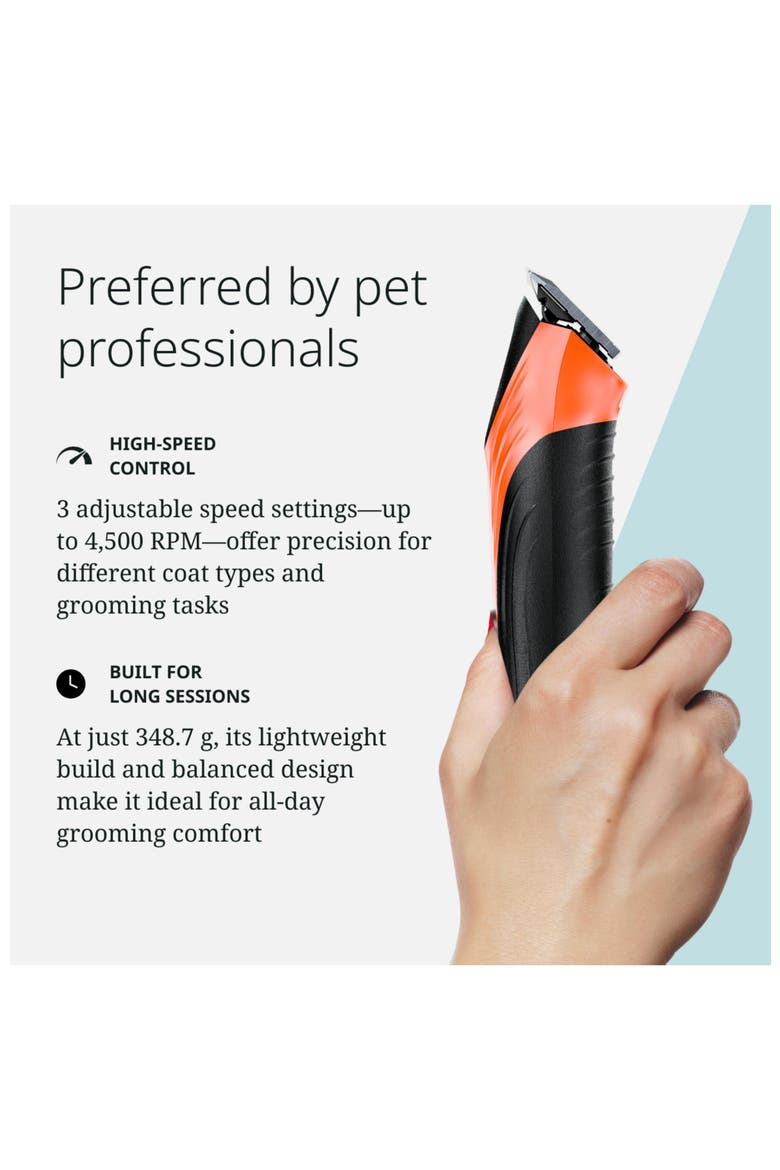 Corded grooming clipper for dogs and cats, Alternate, color, Orange