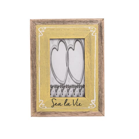3X5 Sea La Vie Yellow Photo Frame Picture Holder
