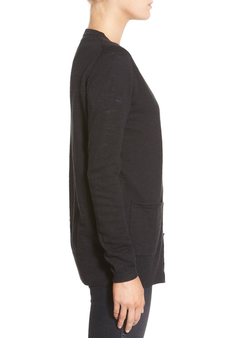 'Logan' Patch Pocket Cardigan, Alternate, color, TRUE BLACK