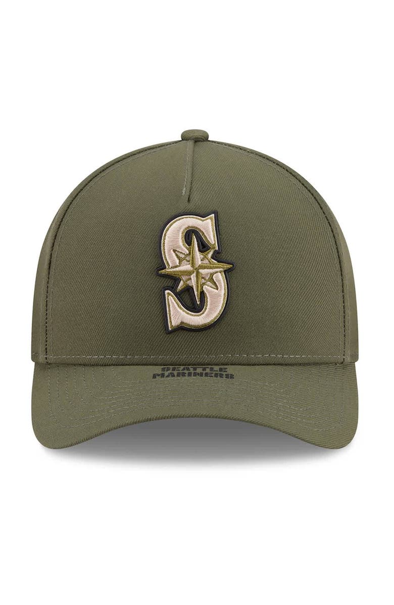 New Era Youth New Era Olive Seattle Mariners 2026 Armed Forces Day 9FORTY M-Crown Adjustable Hat, Alternate, color, Olive