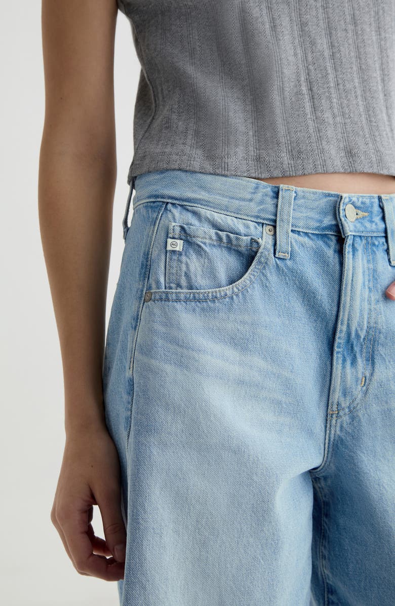 AG Hattie High Waist Barrel Denim Bermuda Shorts, Alternate, color, Mondrian