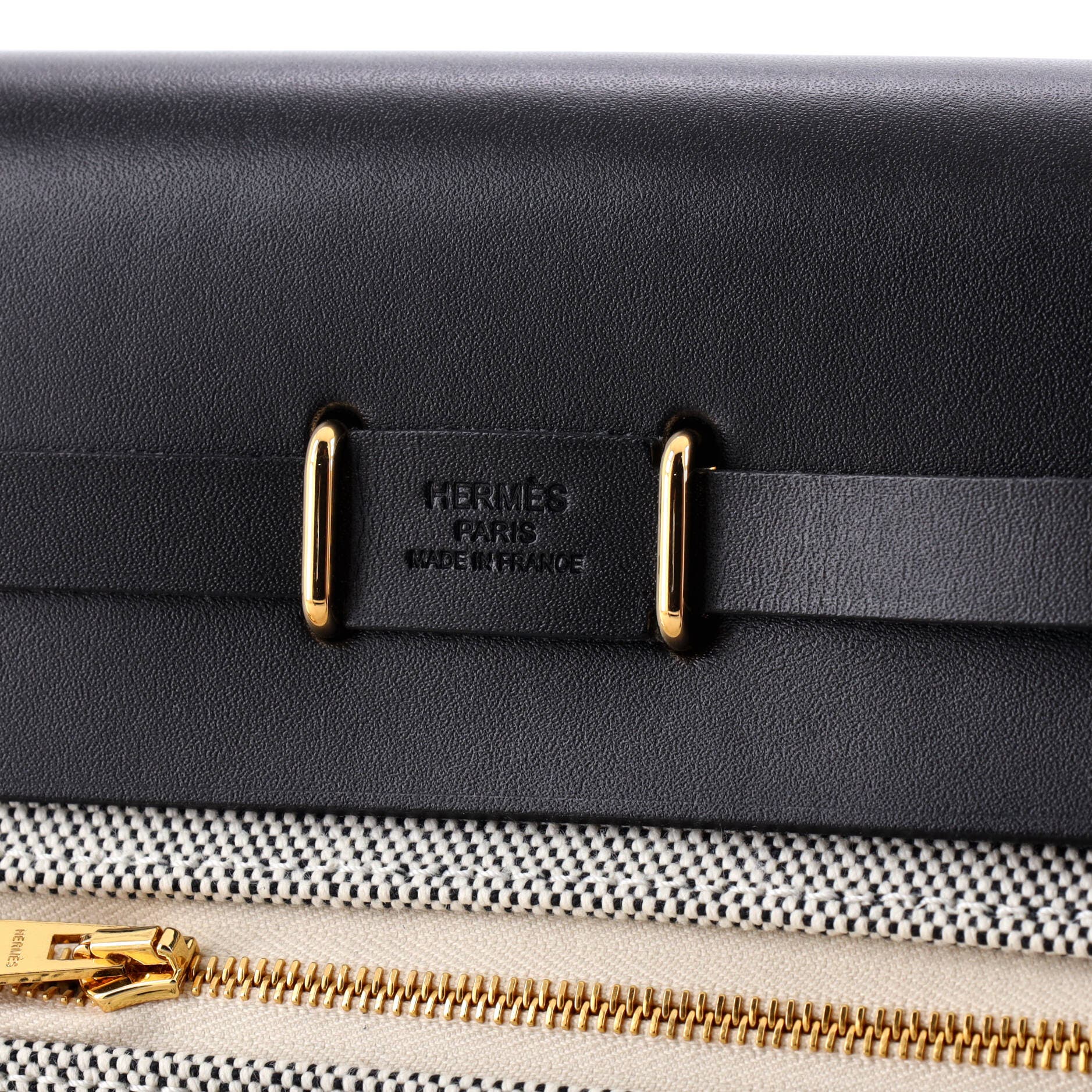 Pre-Owned Hermes Herbag Zip Toile and Leather 20, Alternate, color, Noir