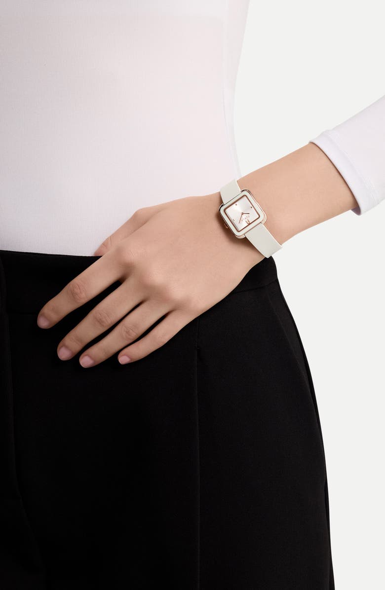 Furla Heritage Crystal Square Rose Gold Tone Bracelet Watch, 27.5mm, Alternate, color, Silver & Rose Gold