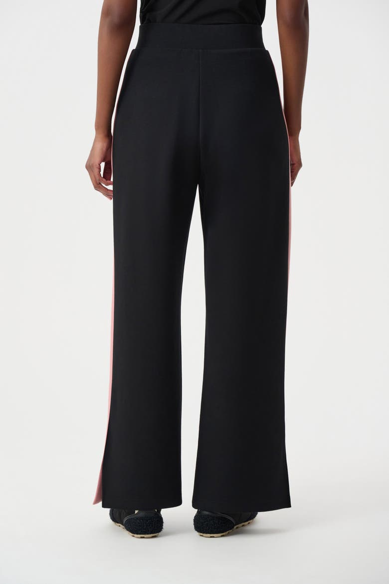 Scuba Jersey Color Block Wide Leg Pants, Alternate, color, Black/Vintage Rose