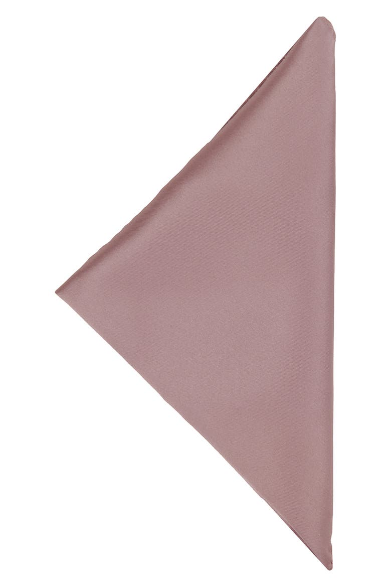 Men's Solid Satin Pocket Square, Alternate, color, ROSE QUARTZ