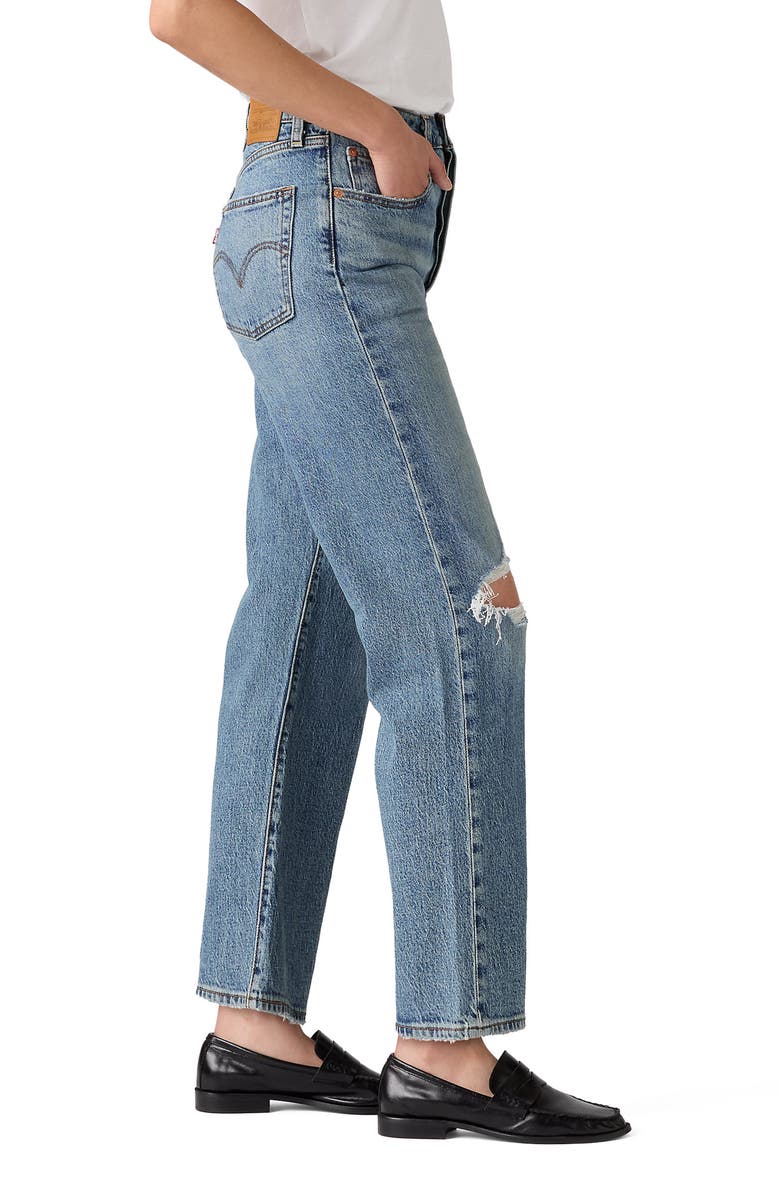 Levi's<sup>®</sup> Ribcage Ripped High Waist Ankle Straight Leg Jeans, Alternate, color, Queen Mother