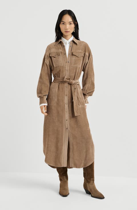 Fluid Corduroy shirt dress