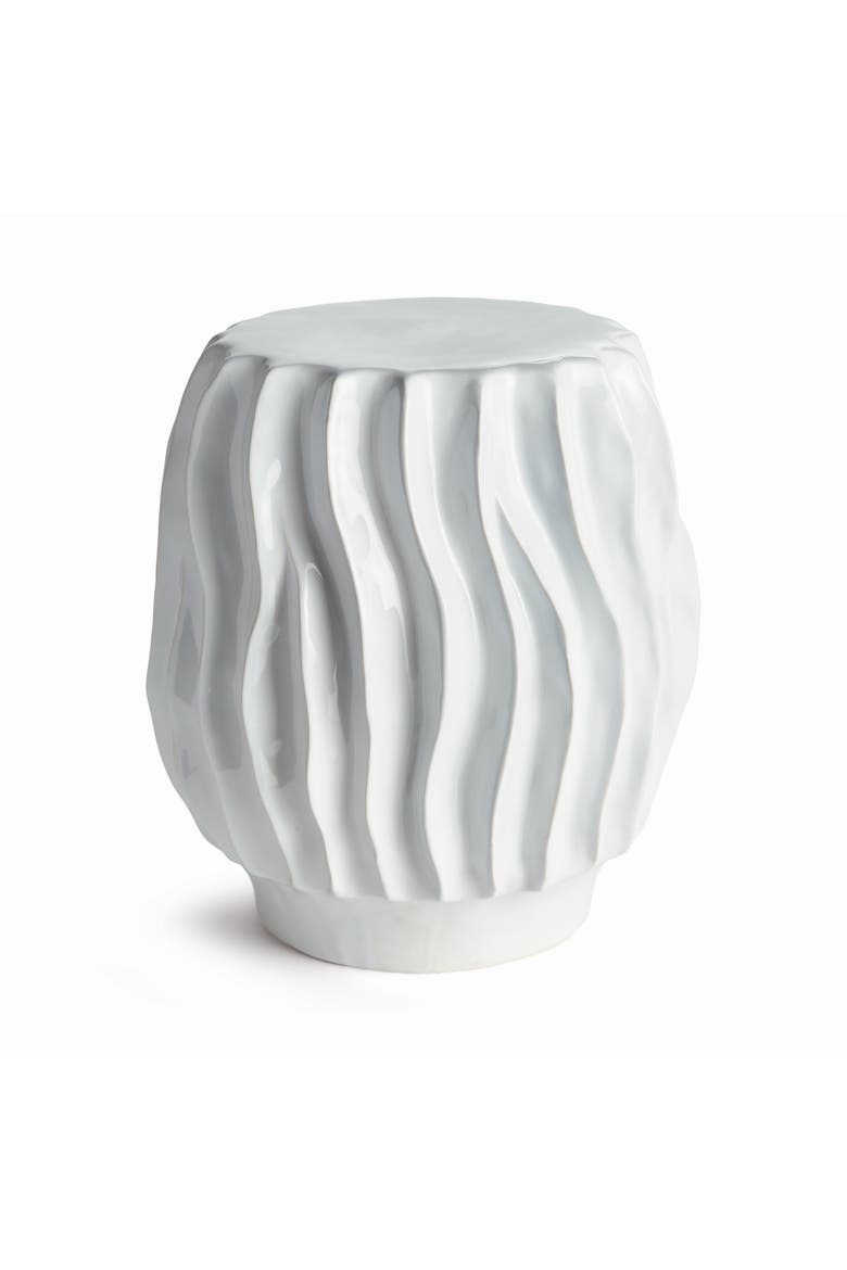 Tatiana Side Table - White Clay Accent Table, Main, color, White