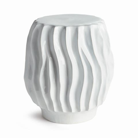 Tatiana Side Table - White Clay Accent Table