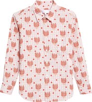 Tao Comme des Garçons Polka Dot Floral Gingham Cotton Poplin Button-Up Shirt