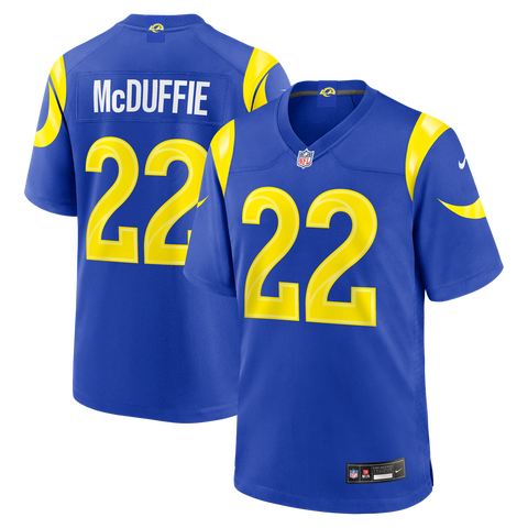 Men's Nike Trent McDuffie Royal Los Angeles Rams Team Game Player Jersey