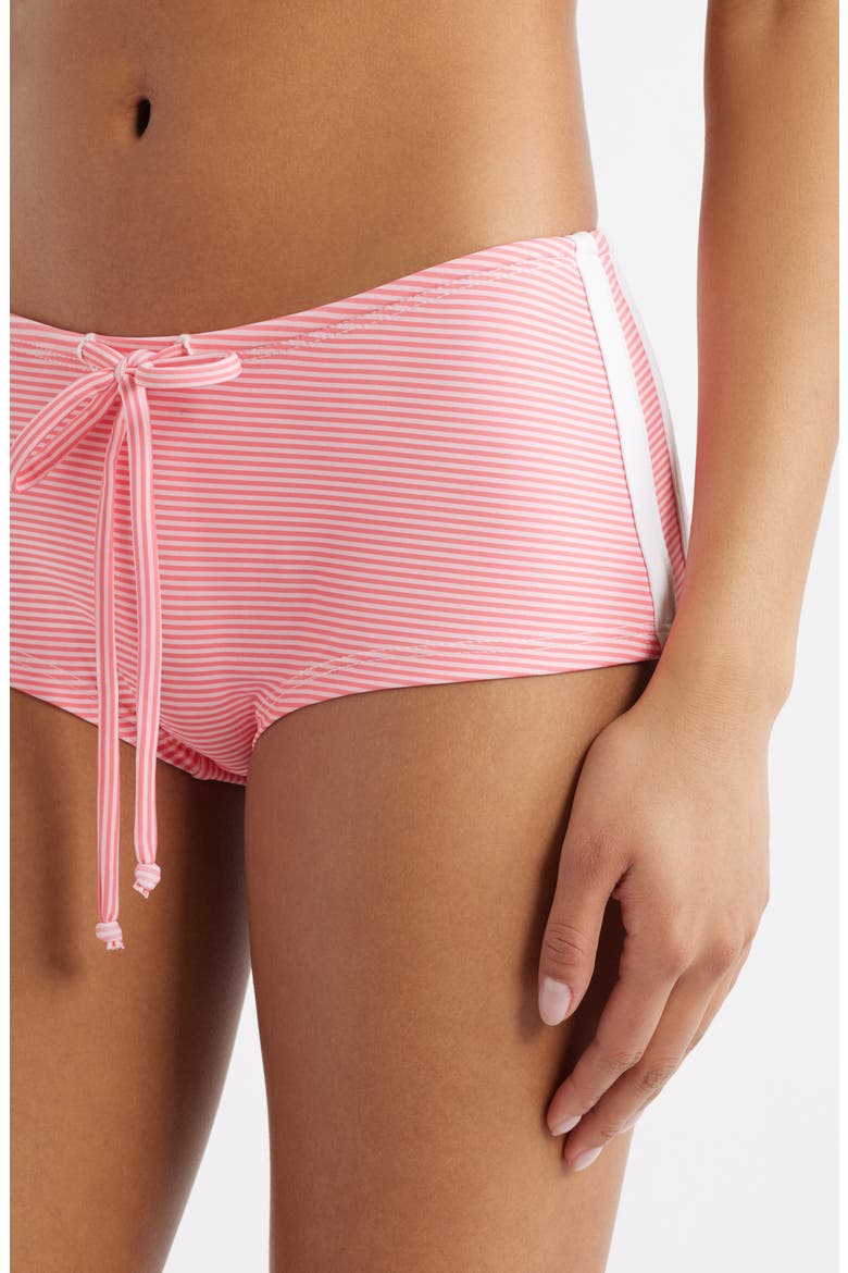 Belle Shortie Bikini Bottoms, Alternate, color, PINK STRIPE