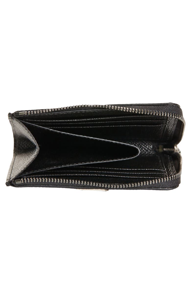 Dolce&Gabbana Logo Plaque Dauphine Leather Zip Wallet, Alternate, color, 