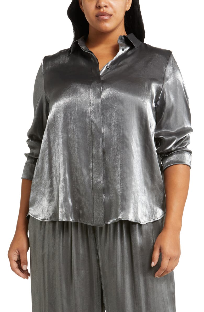 Nordstrom Oversize Shine Shirt, Main, color, 