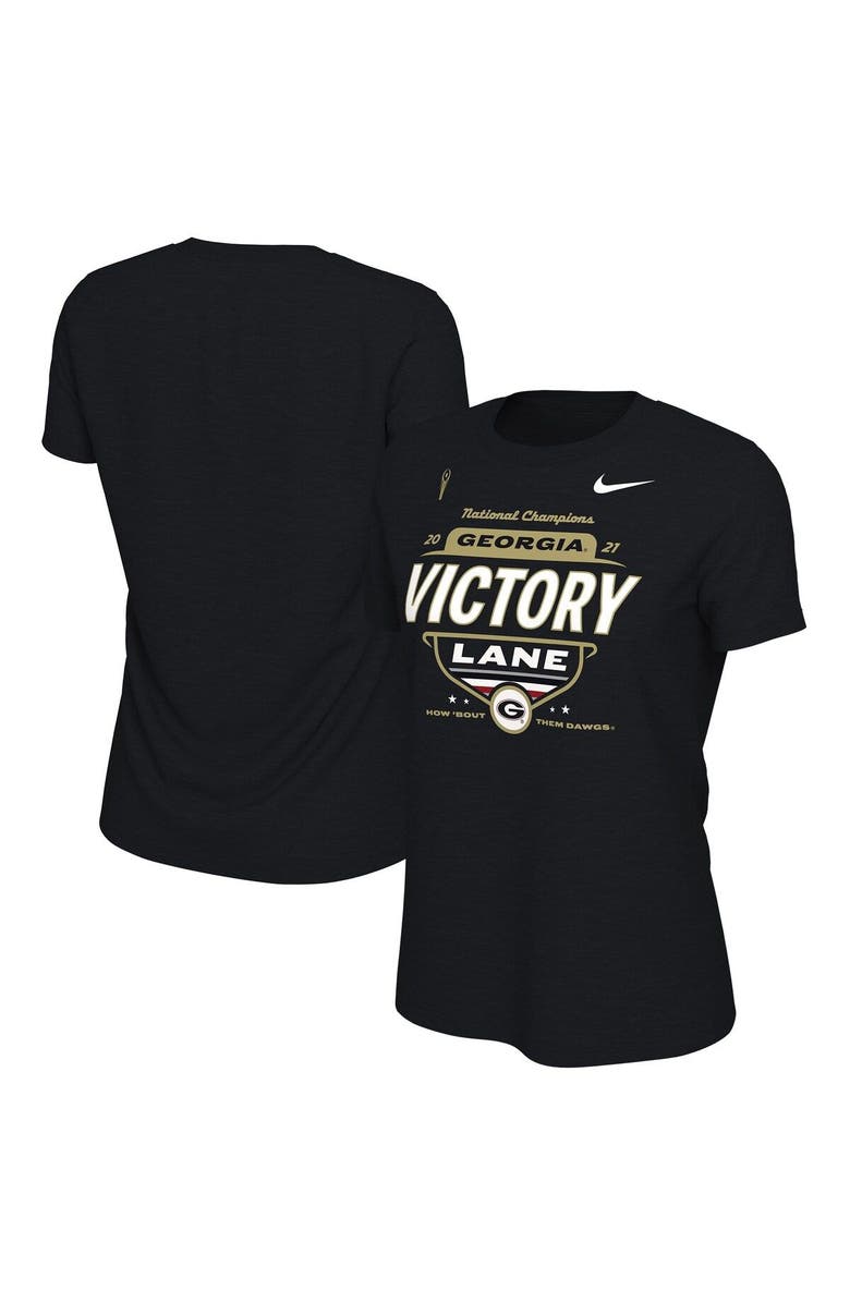 Nike Women's Nike Black Georgia Bulldogs College Football Playoff 2021 National Champions Locker Room Victory Lane T-Shirt, Main, color, 