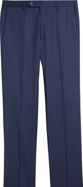 Zanella Parker Flat Front Stretch Wool Flannel Trousers