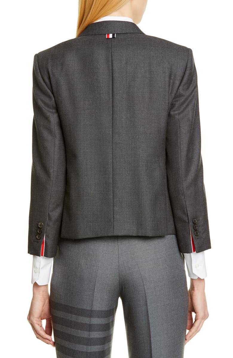 Thom Browne Shrunken Wool Blazer, Alternate, color, 