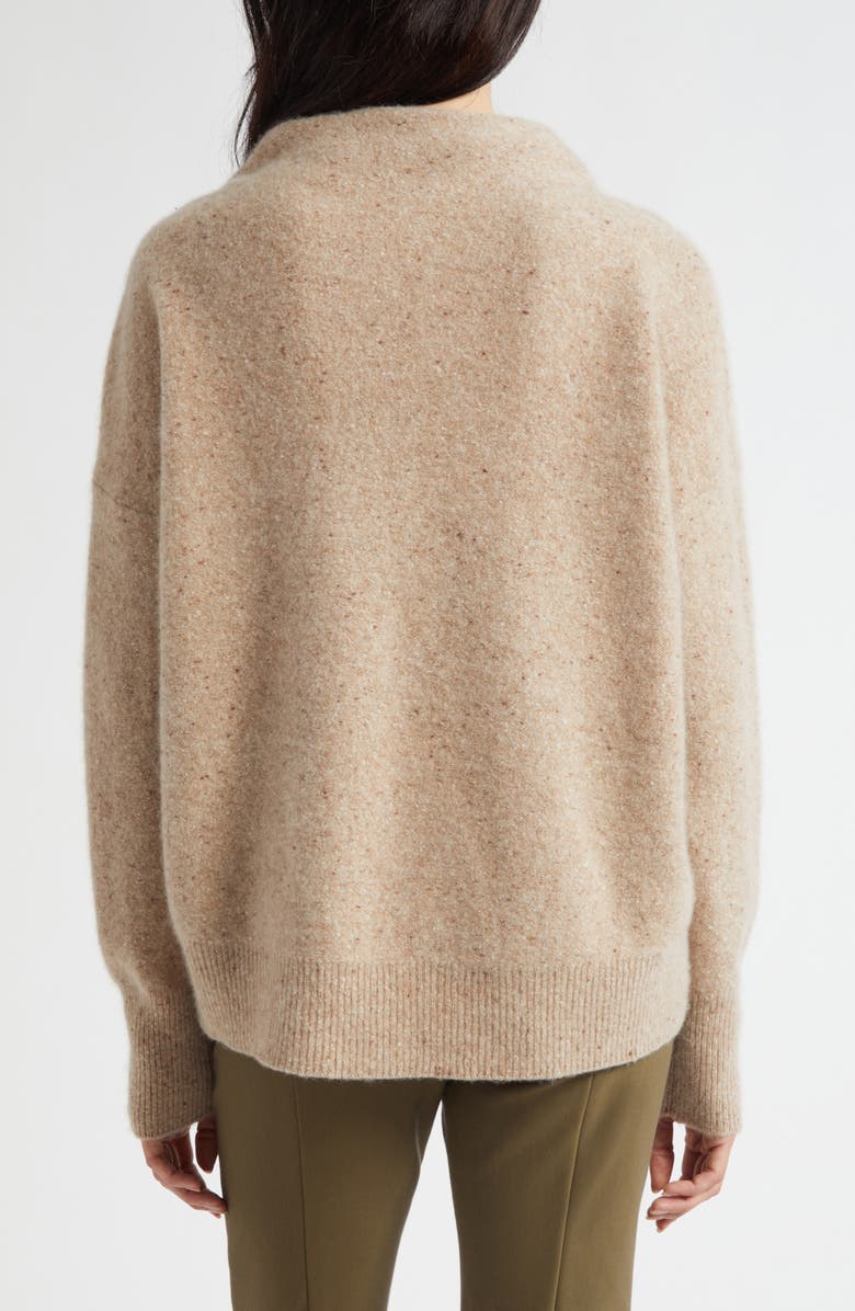 Vince Donegal Funnel Neck Cashmere Sweater, Alternate, color, Heather Oat Donegal