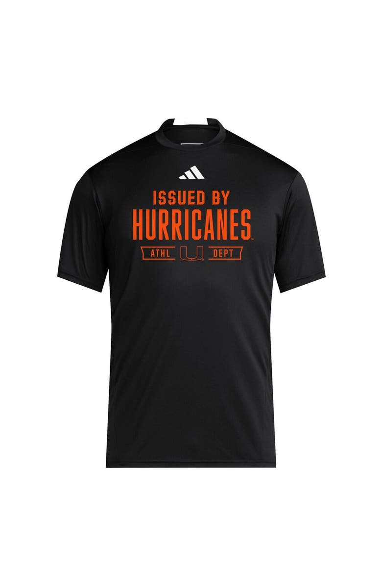 adidas Men's adidas Black Miami Hurricanes 2025 Training Performance Team T-Shirt, Alternate, color, Black