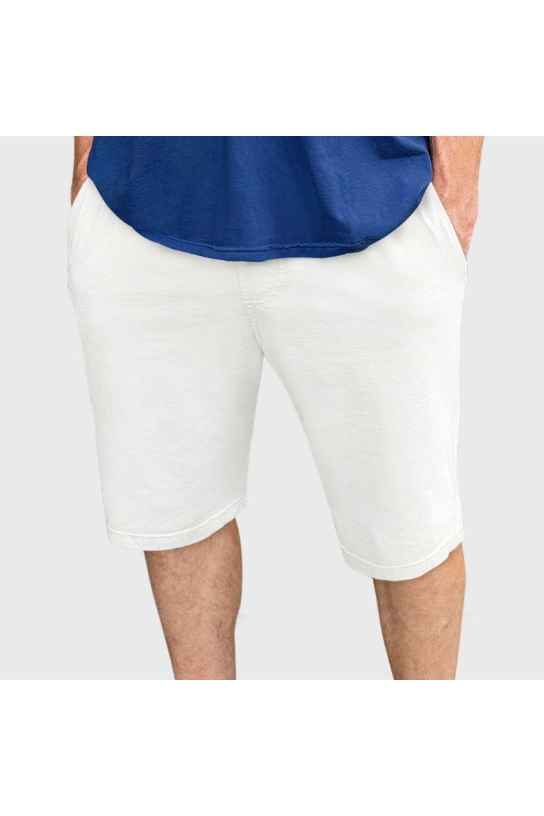 Mens Super-Soft 100% Cotton UPF 50+ Athletic Workout Shorts w/Pockets, Main, color, White