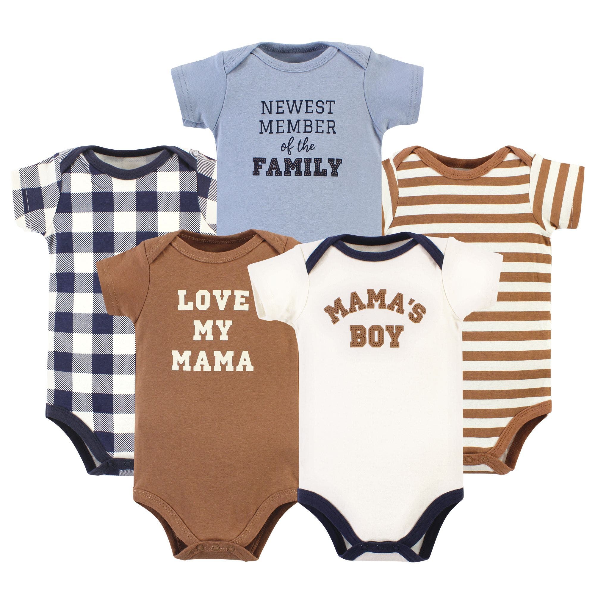 Brown Navy Mamas Boy 5-Pack