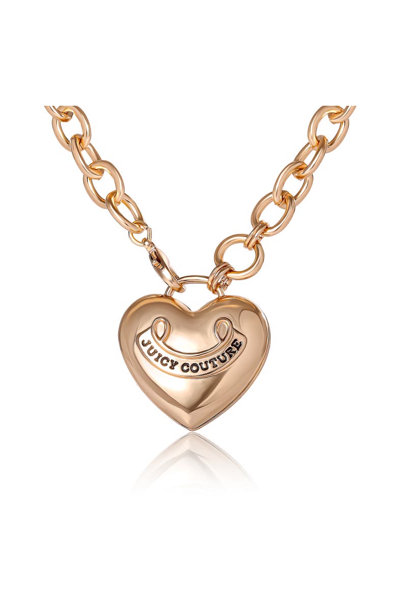 Juicy Couture Gold-Tone Long Heart Pendant Necklace, Main, color, Gold