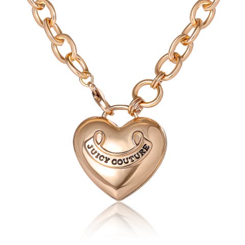 Gold-Tone Long Heart Pendant Necklace