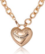Juicy Couture Gold-Tone Long Heart Pendant Necklace