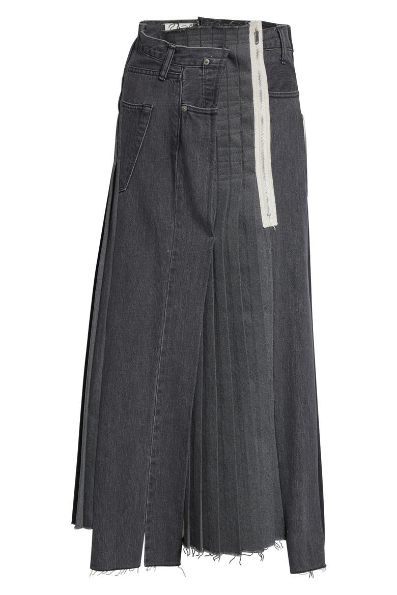 Remake Denim Mark VI Maxi Skirt, Alternate, color, BLACK ASSORT
