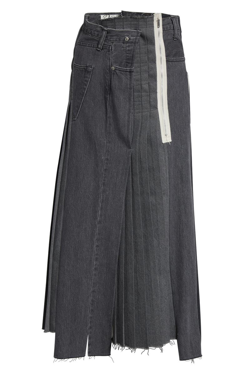 KURO Remake Denim Mark VI Maxi Skirt, Alternate, color, Black Assort