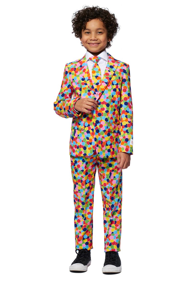 Confetteroni Two-Piece Suit with Tie, Main, color, MISCELLANEOUS