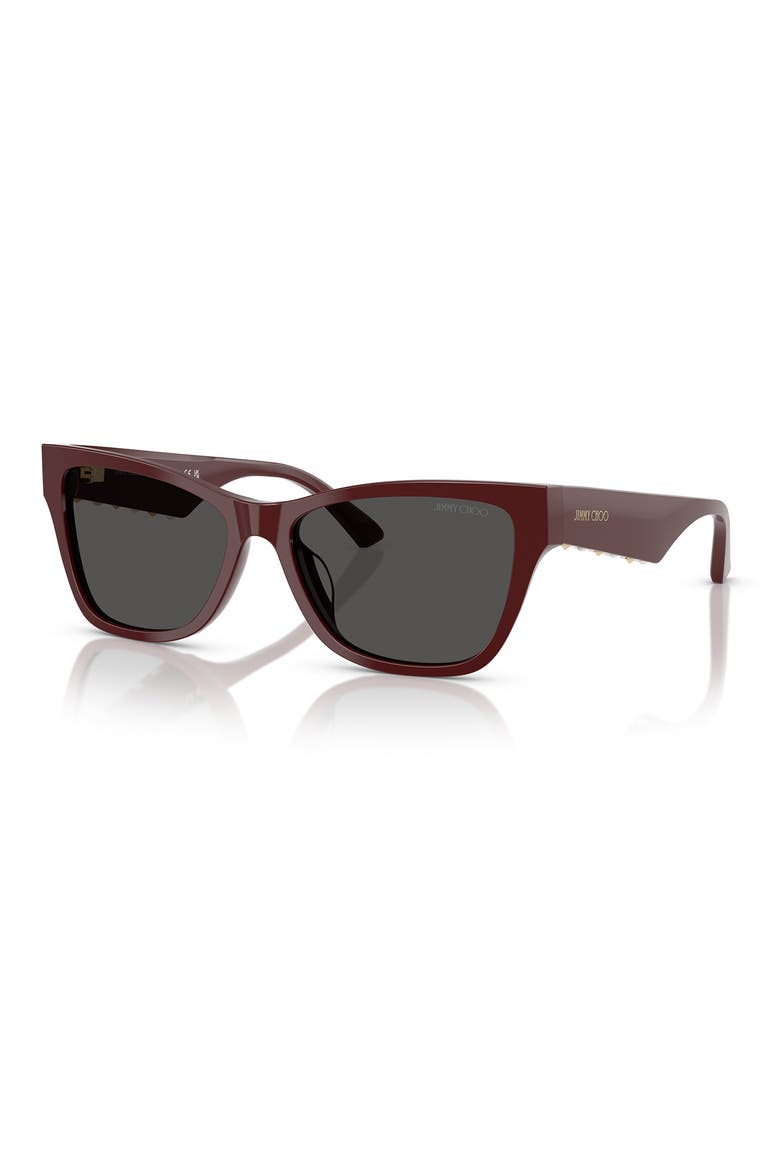 55mm Pillow Sunglasses, Alternate, color, RED